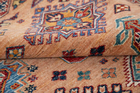 Kazak Orange Hand Knotted 80 X 95 Area Rug 700-143431 Image 7
