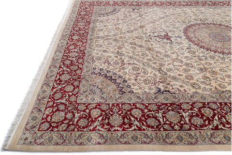 Pak-Persian Beige Hand Knotted 911 X 141 Area Rug 700-143437 Image 3