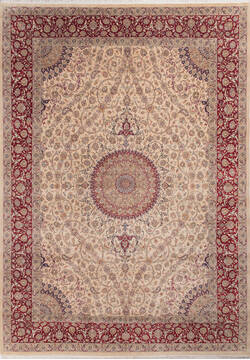 Pak-Persian Beige Hand Knotted 9'11" X 14'1"  Area Rug 700-143437