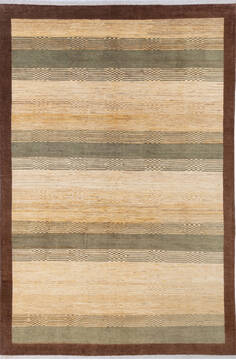 Pakistani Gabbeh Multicolor Rectangle 7x10 ft Wool Carpet 143448
