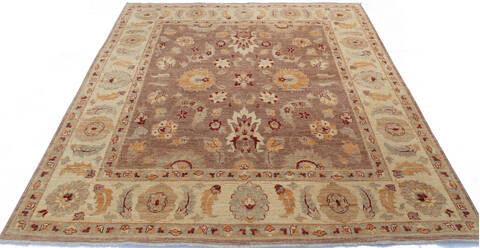 Chobi Brown Square Hand Knotted 67 X 69 Area Rug 700-143449 Image 1