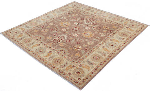 Chobi Brown Square Hand Knotted 67 X 69 Area Rug 700-143449 Image 2