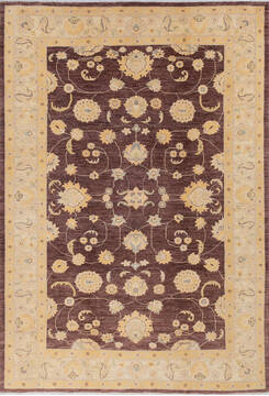 Chobi Brown Hand Knotted 6'8" X 9'8"  Area Rug 700-143452