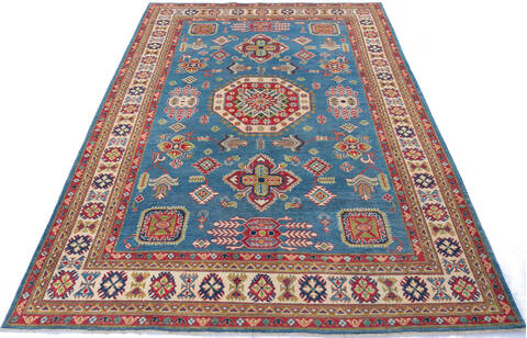 Kazak Blue Hand Knotted 69 X 95 Area Rug 700-143454 Image 1