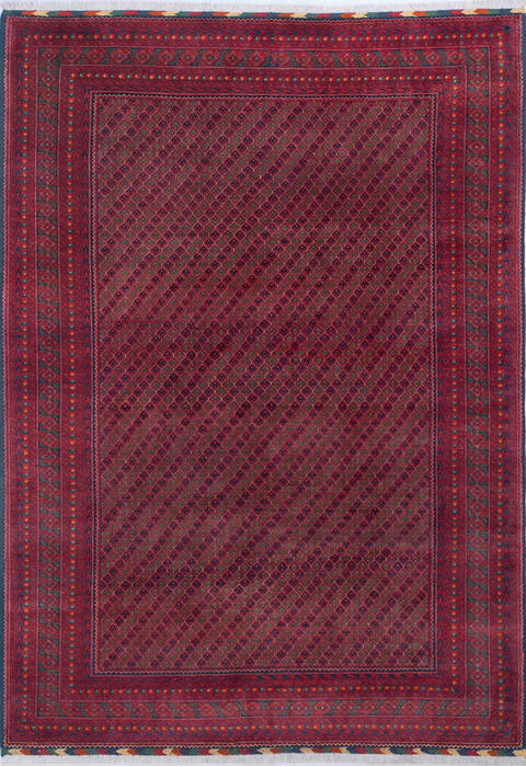 Khan Mohammadi Red Hand Knotted 66 X 92 Area Rug 700-143462 Image 0