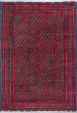 Khan Mohammadi Red Hand Knotted 6'6" X 9'2"  Area Rug 700-143462