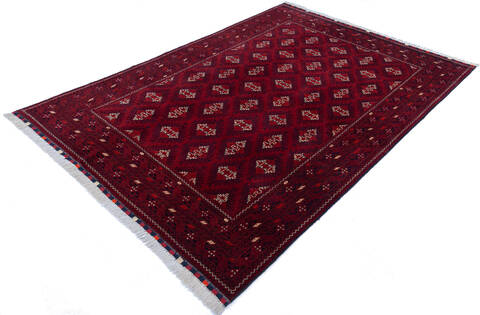 Khan Mohammadi Red Hand Knotted 66 X 95 Area Rug 700-143463 Image 2