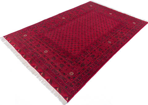 Khan Mohammadi Red Hand Knotted 64 X 93 Area Rug 700-143464 Image 2