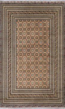Khan Mohammadi Beige Hand Knotted 6'7" X 10'3"  Area Rug 700-143472