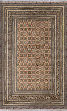 Khan Mohammadi Beige Hand Knotted 6'7" X 10'3"  Area Rug 700-143472
