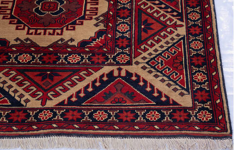 Khan Mohammadi Red Hand Knotted 69 X 95 Area Rug 700-143475 Image 4