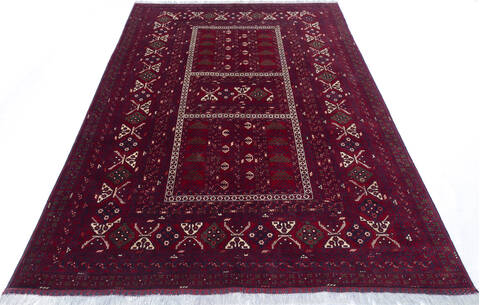 Khan Mohammadi Red Hand Knotted 64 X 96 Area Rug 700-143477 Image 1