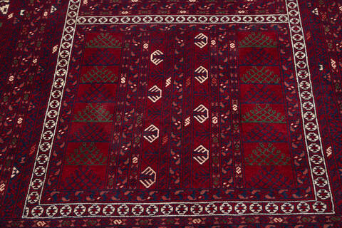 Khan Mohammadi Red Hand Knotted 64 X 96 Area Rug 700-143477 Image 3