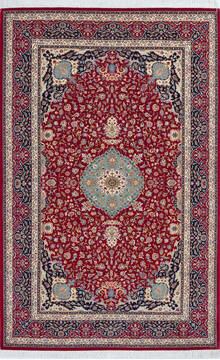 Pak-Persian Red Hand Knotted 4'7" X 7'3"  Area Rug 700-143479