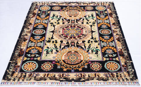Chobi Beige Hand Knotted 411 X 69 Area Rug 700-143488 Image 1