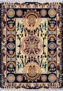 Chobi Beige Hand Knotted 4'11" X 6'9"  Area Rug 700-143488