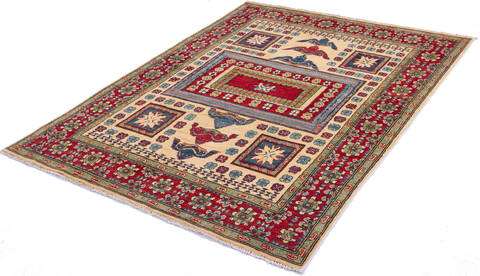 Kazak Beige Hand Knotted 410 X 68 Area Rug 700-143490 Image 2