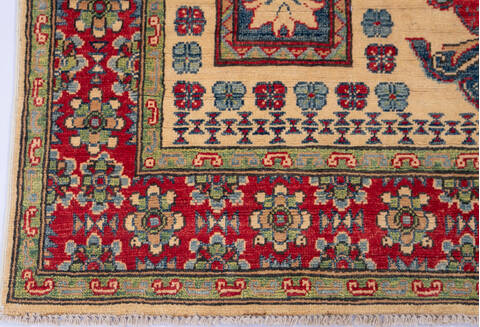 Kazak Beige Hand Knotted 410 X 68 Area Rug 700-143490 Image 3