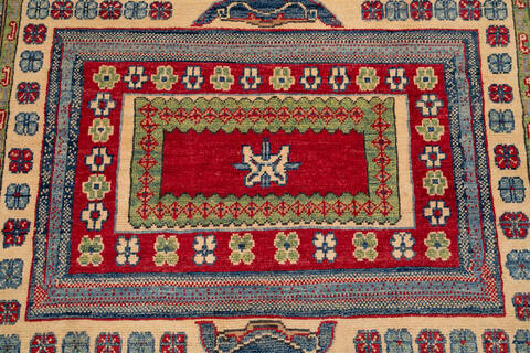Kazak Beige Hand Knotted 410 X 68 Area Rug 700-143490 Image 4