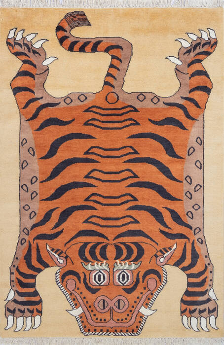 Pak-Persian Beige Hand Knotted 42 X 61  Area Rug 700-143493 Image 0