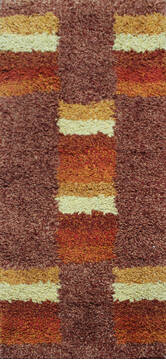 Indian Shaggy Purple Rectangle 2x4 ft Wool Carpet 143497