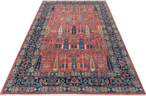 Chobi Red Hand Knotted 68 X 98 Area Rug 700-143511 Image 1