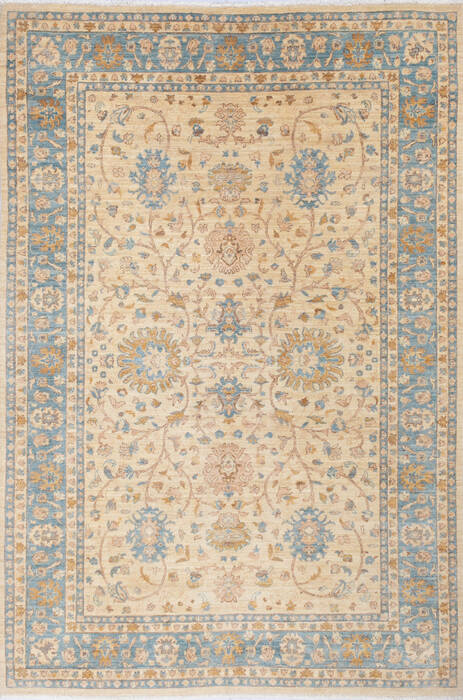 Chobi Beige Hand Knotted 69 X 100 Area Rug 700-143513 Image 0