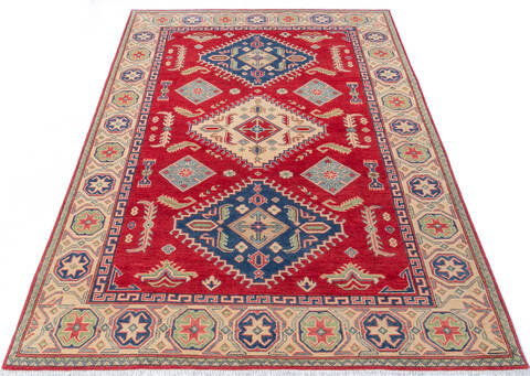 Kazak Red Hand Knotted 67 X 99 Area Rug 700-143514 Image 1