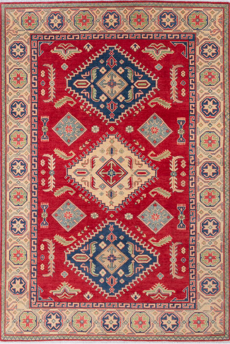 Kazak Red Hand Knotted 67 X 99 Area Rug 700-143514 Image 0