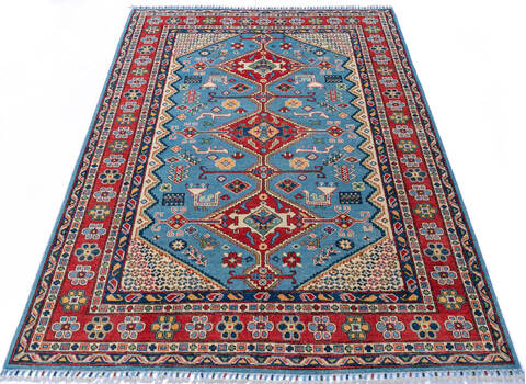 Kazak Blue Hand Knotted 55 X 710 Area Rug 700-143533 Image 1