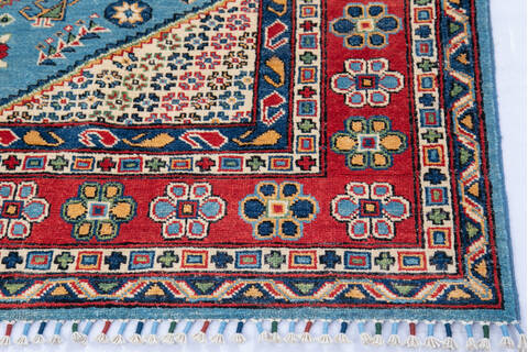 Kazak Blue Hand Knotted 55 X 710 Area Rug 700-143533 Image 3