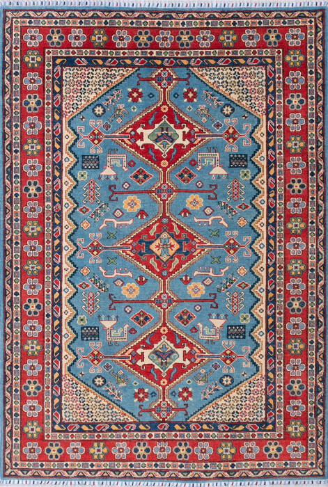 Kazak Blue Hand Knotted 55 X 710 Area Rug 700-143533 Image 0