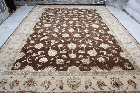 Jaipur Brown Hand Knotted 100 X 143 Area Rug 905-143542 Image 1