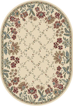 Dynamic ANCIENT GARDEN Beige Oval 7x9 ft  Carpet 143660