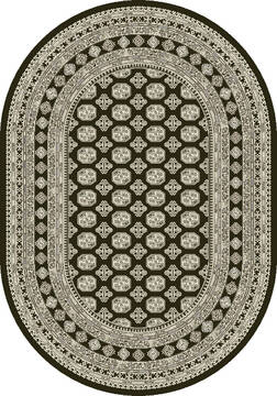Dynamic ANCIENT GARDEN Grey Oval 7x9 ft  Carpet 143662