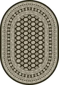 Dynamic ANCIENT GARDEN Grey Oval 7x9 ft  Carpet 143662