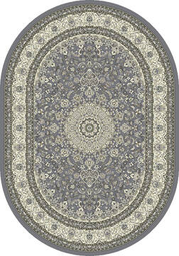 Dynamic ANCIENT GARDEN Grey Oval 7x9 ft  Carpet 143666