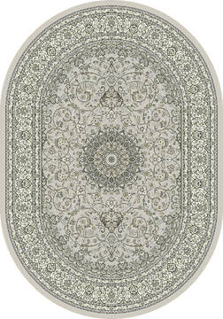 Dynamic ANCIENT GARDEN Grey Oval 7x9 ft  Carpet 143669