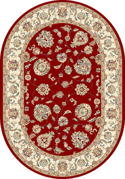 Dynamic ANCIENT GARDEN Red Oval 6'7" X 9'6" Area Rug ANOV71057365146 801-143673
