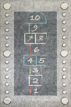 Dynamic KIDZ Grey Rectangle 4x6 ft  Carpet 143958