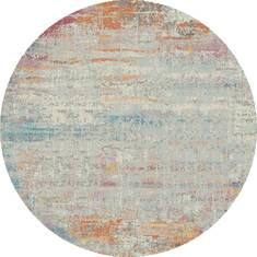 Dynamic MOOD White Round 5'0" X 5'0" Area Rug MZ58456130 801-144122