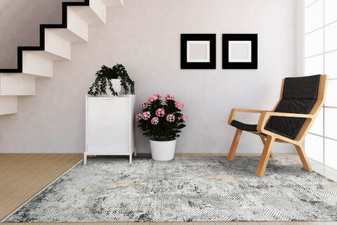 Dynamic SUNRISE Grey 67 X 96 Area Rug ZS7106682999 801-144410 Image 3