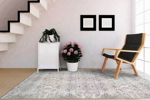 Dynamic ZEN Grey Runner 22 X 77 Area Rug ZN288344900 801-144654 Image 3