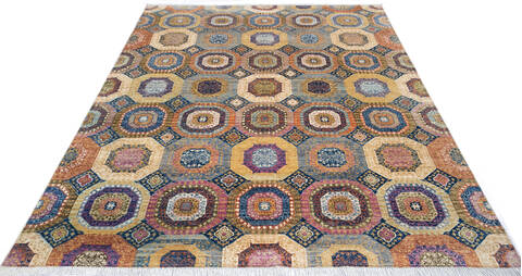 Chobi Multicolor Hand Knotted 711 X 911 Area Rug 700-144869 Image 1