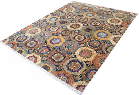 Chobi Multicolor Hand Knotted 711 X 911 Area Rug 700-144869 Image 2