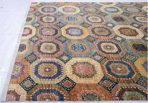 Chobi Multicolor Hand Knotted 711 X 911 Area Rug 700-144869 Image 5