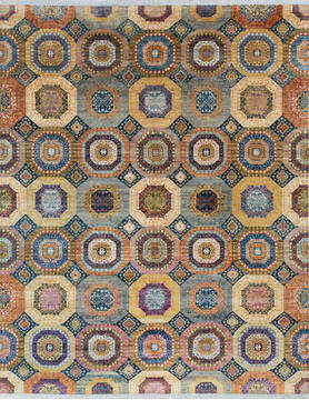 Chobi Multicolor Hand Knotted 7'11" X 9'11"  Area Rug 700-144869
