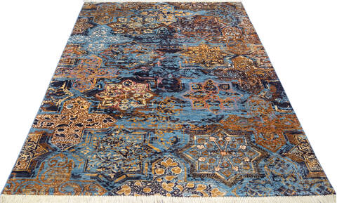 Modern Multicolor Hand Knotted 60 X 810 Area Rug 700-144871 Image 1