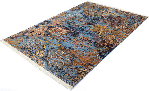 Modern Multicolor Hand Knotted 60 X 810 Area Rug 700-144871 Image 2