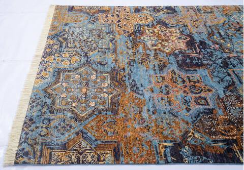 Modern Multicolor Hand Knotted 60 X 810 Area Rug 700-144871 Image 5